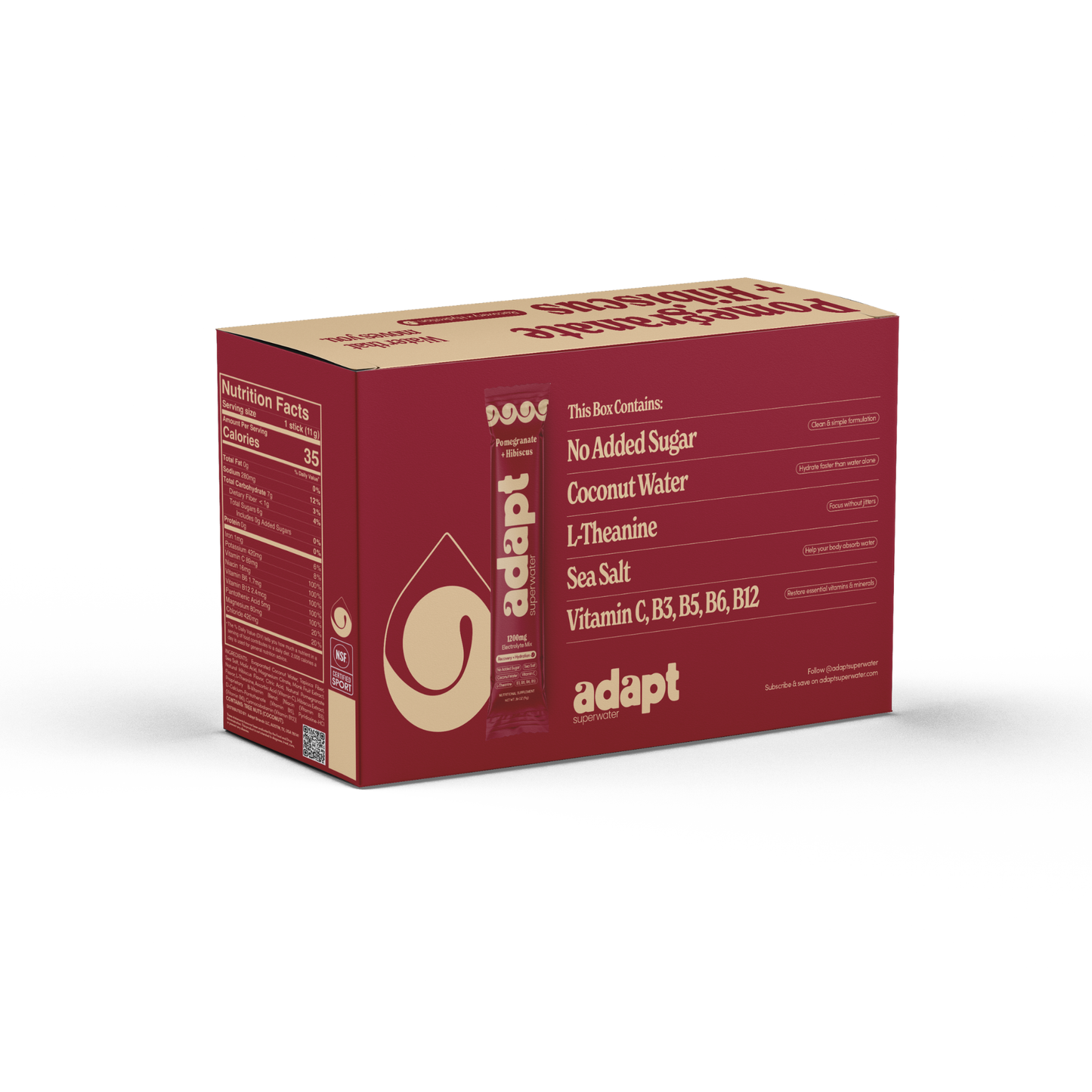 ADAPT 30pk  | POMEGRANATE HIBISCUS Hydration & Recovery Electrolyte Mix