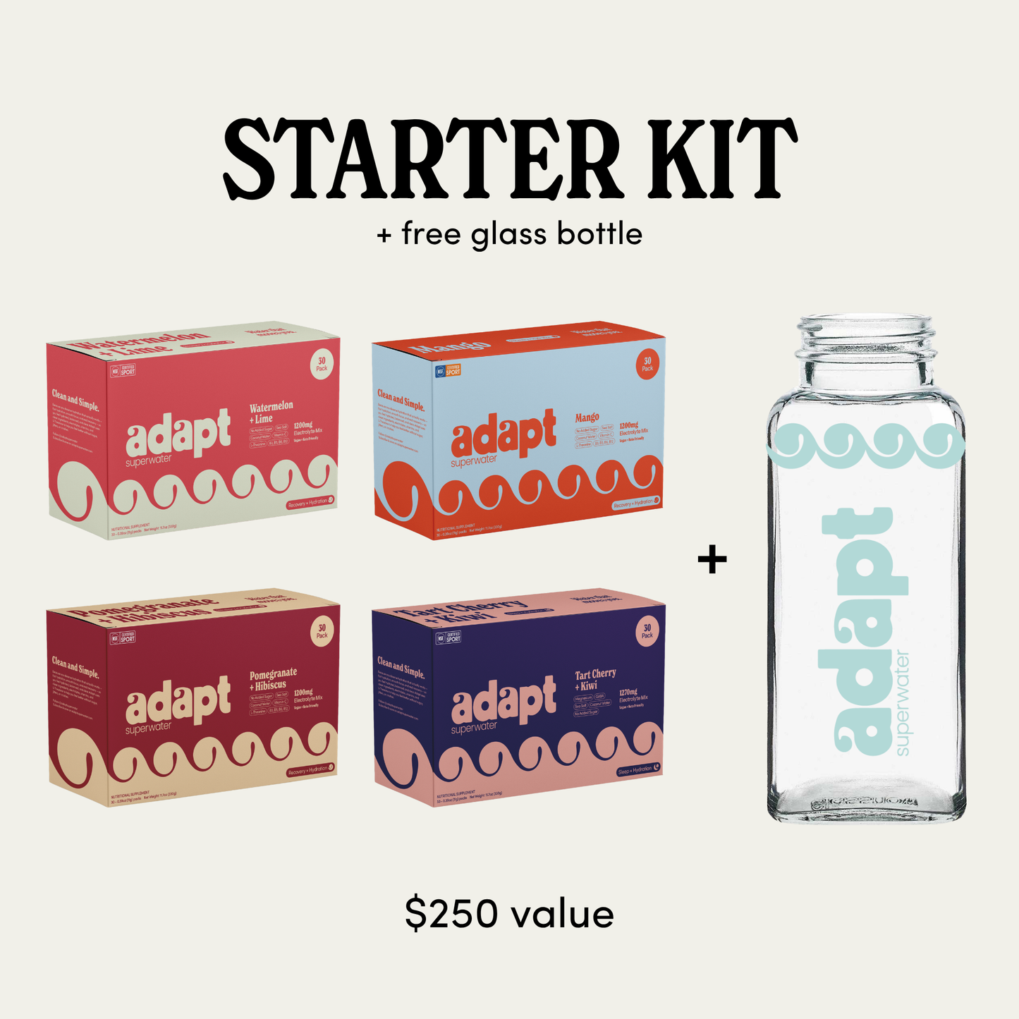 Adapt Starter Kit | 120 servings + FREE Glass Bottle