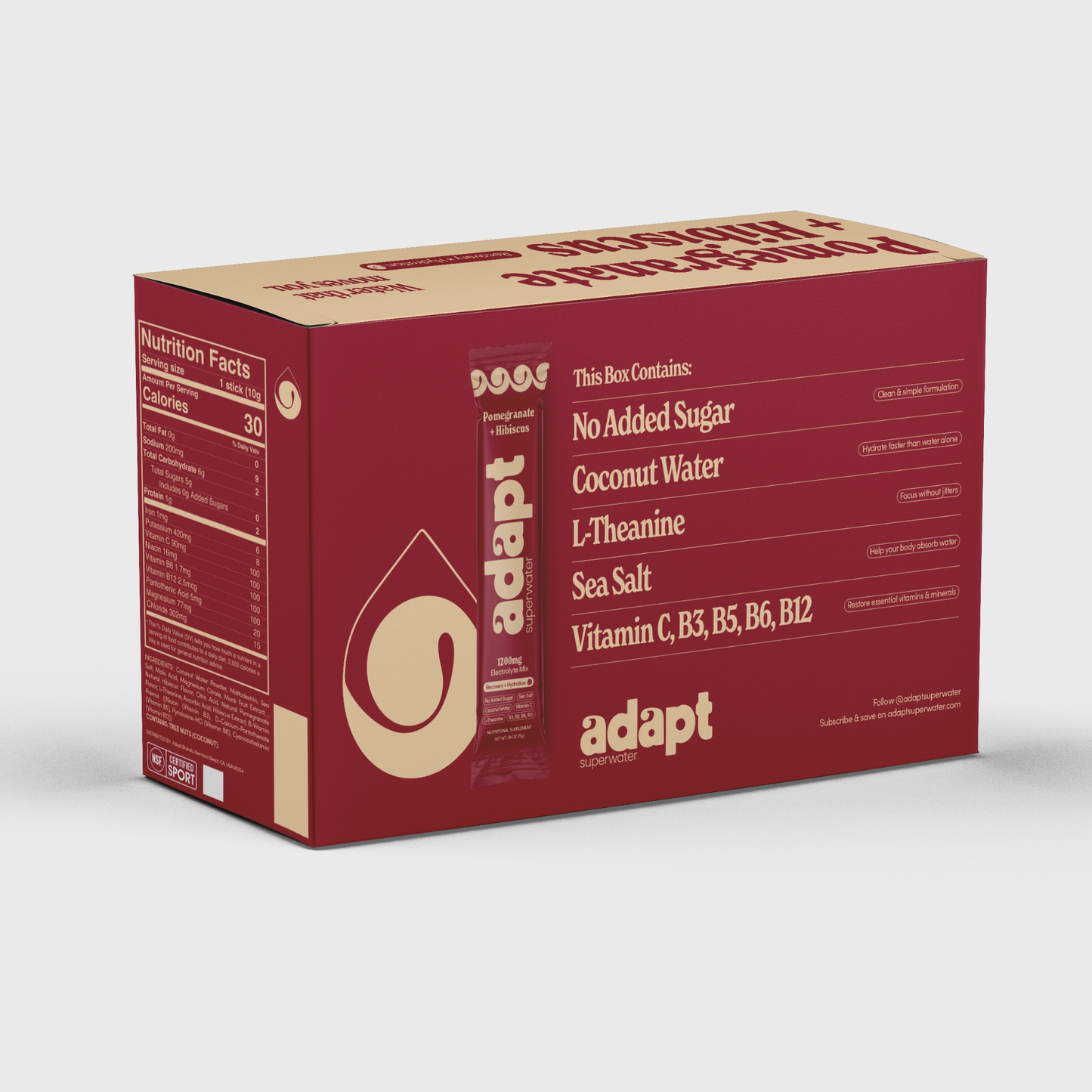 ADAPT 30pk  | POMEGRANATE Hydration & Recovery Electrolyte Mix