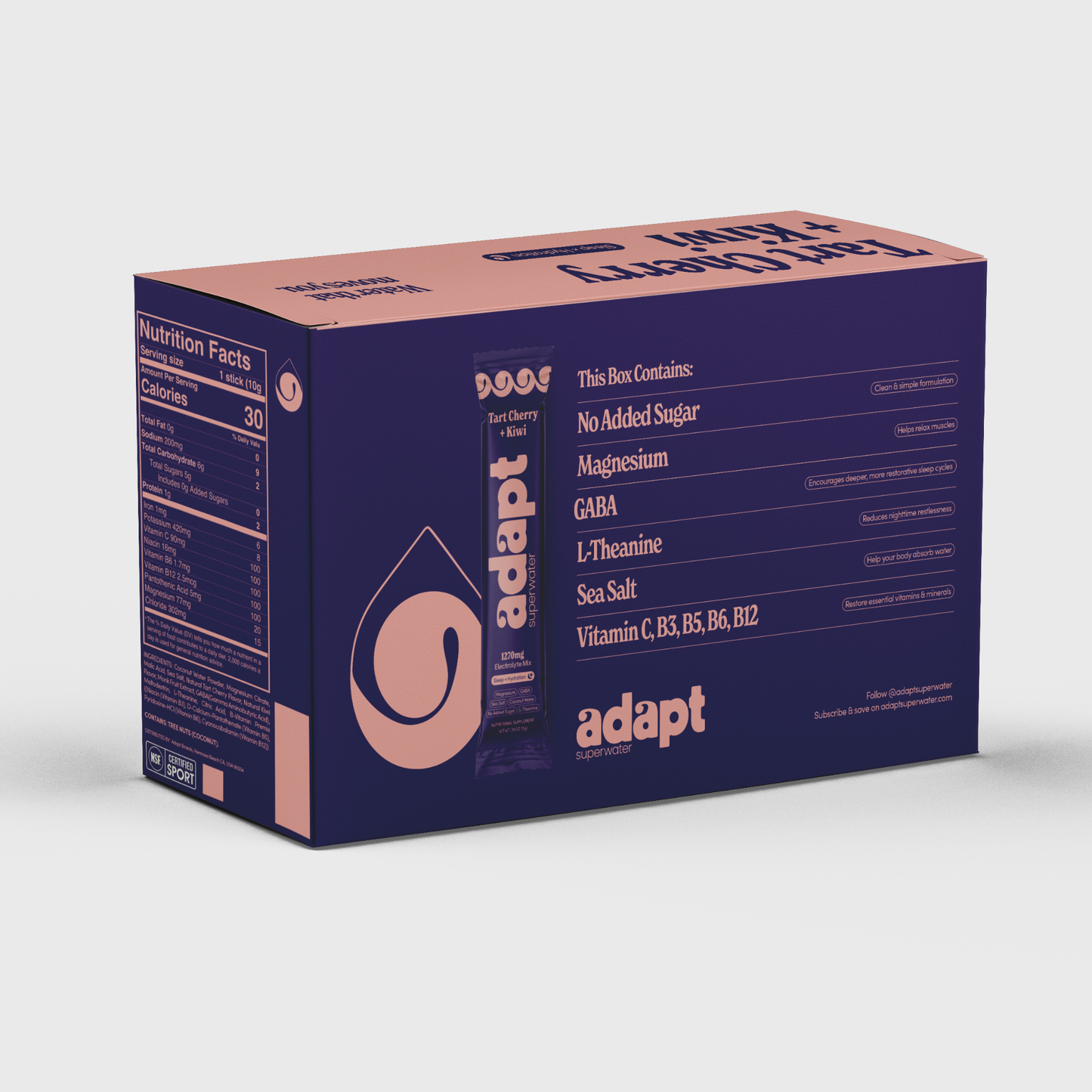 ADAPT SLEEP 30pk | TART CHERRY & KIWI Sleep & Hydration Electrolyte Mix